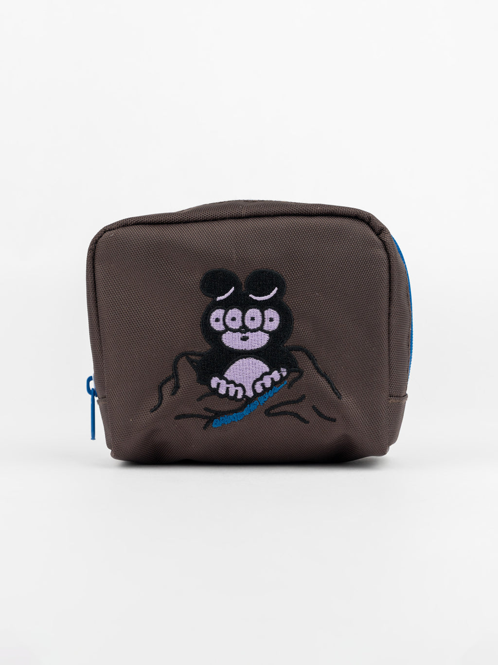 P Embroidered Pouch: BRIDGE SHIP HOUSE GY