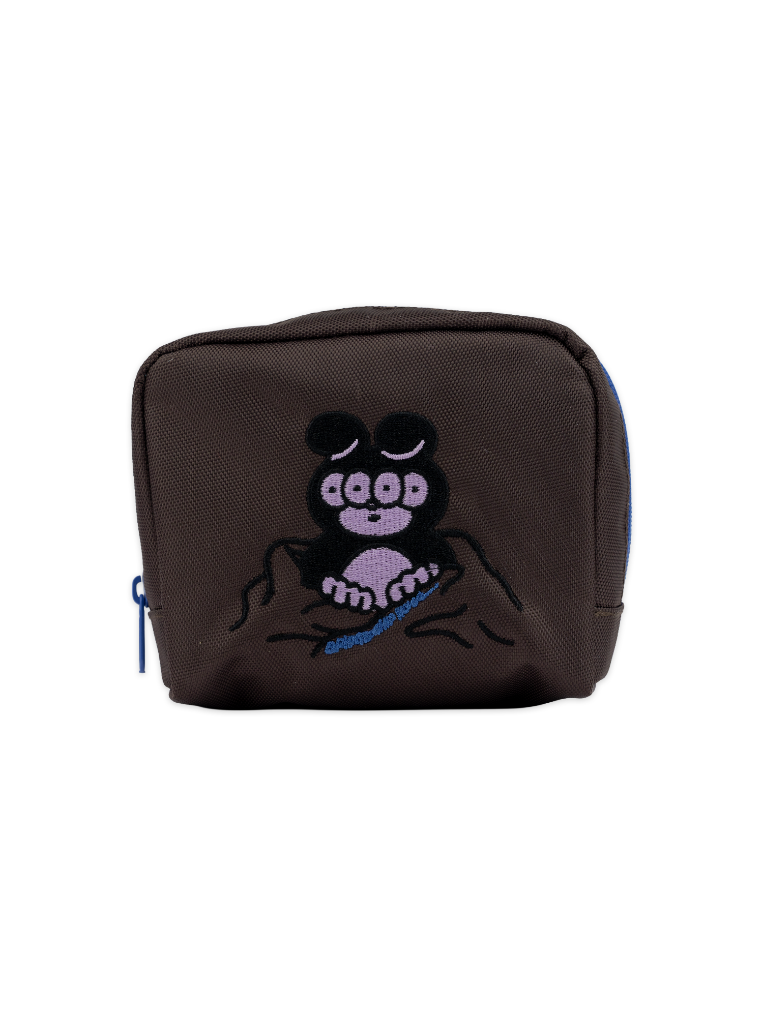 P Embroidered Pouch: BRIDGE SHIP HOUSE GY