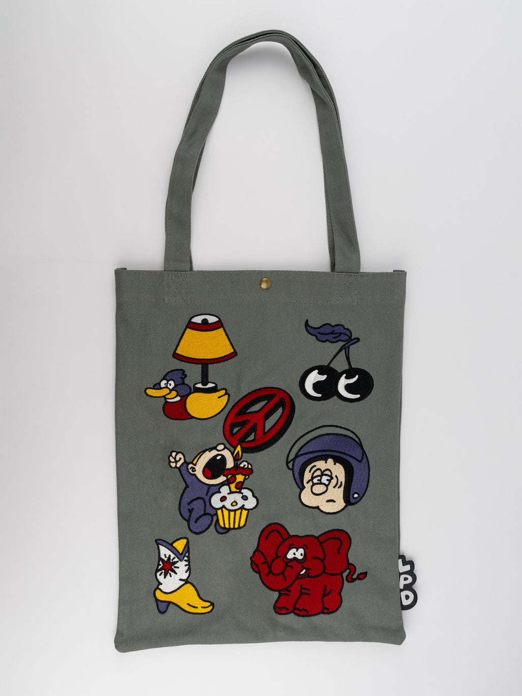刺繍トートバッグ LAZY PIZZA DELIVERY GY