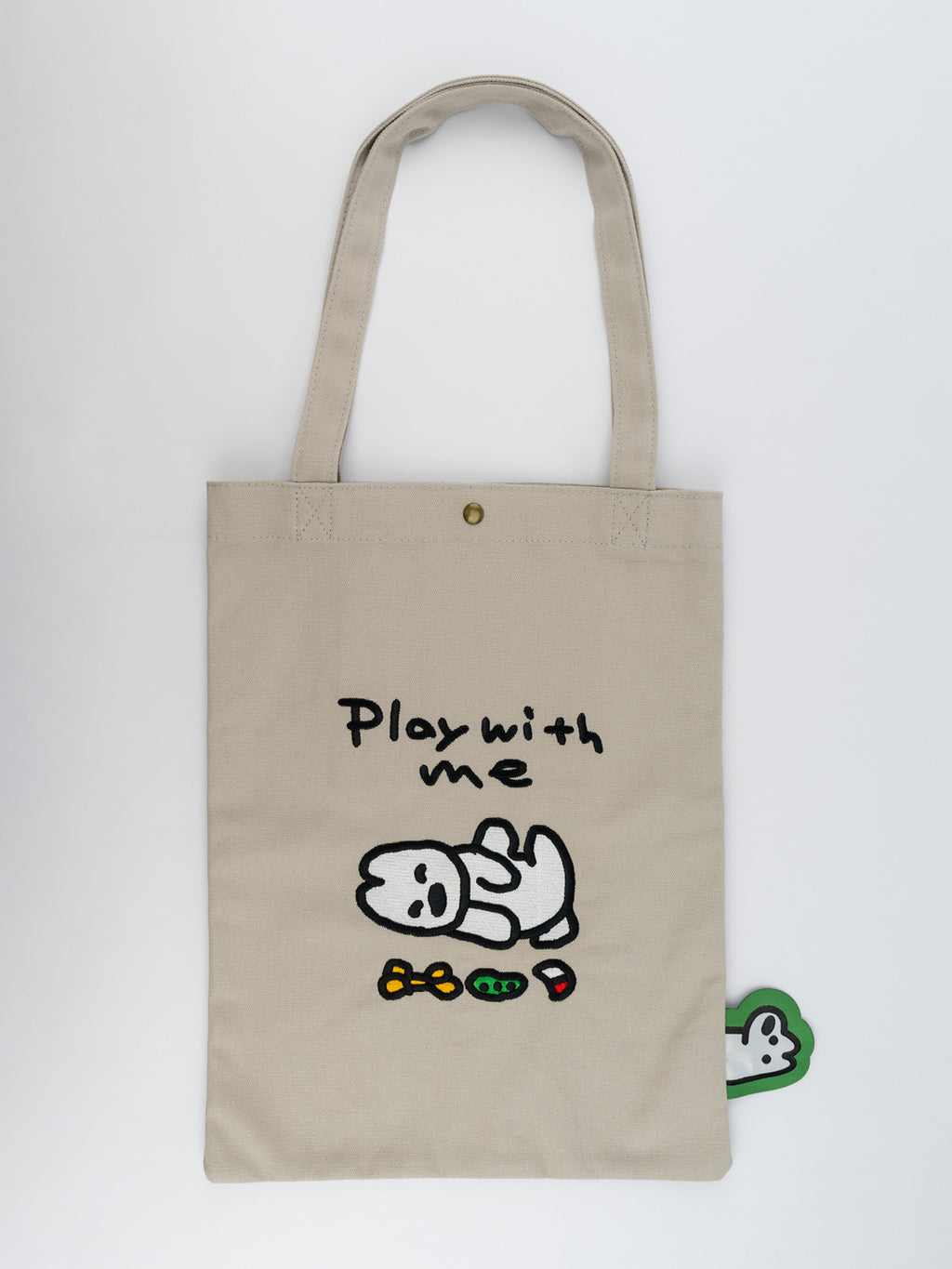 刺繍トートバッグ matsui DOGS. Play! 寝転び
