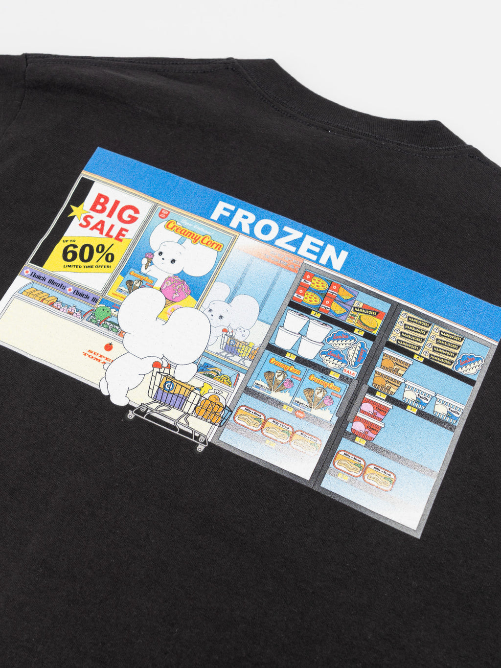 Ｔシャツ なにげないねずみシラタマ スーパーマーケット BK