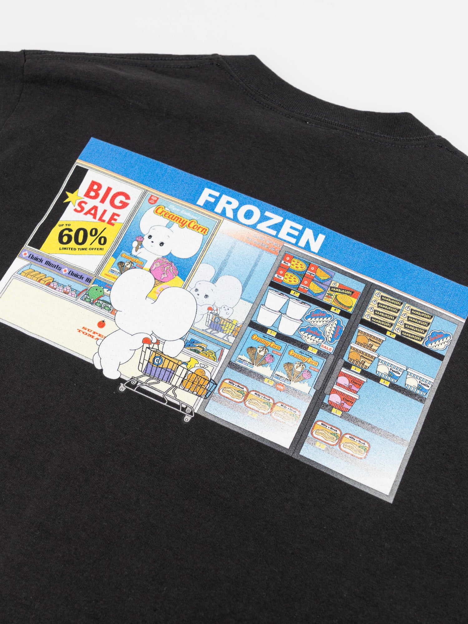 Ｔシャツ なにげないねずみシラタマ スーパーマーケット BK